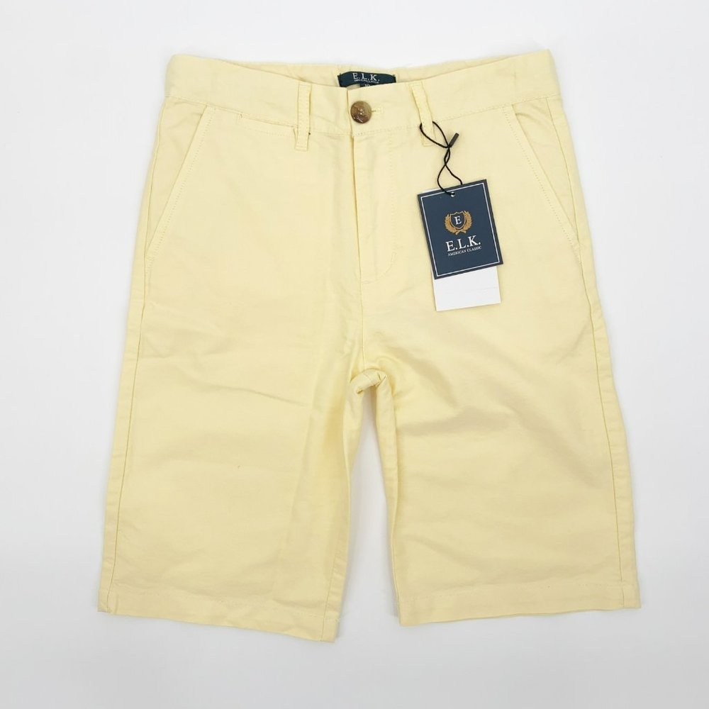 ELK Boys Cotton Light Yellow Chino Shorts Size 8